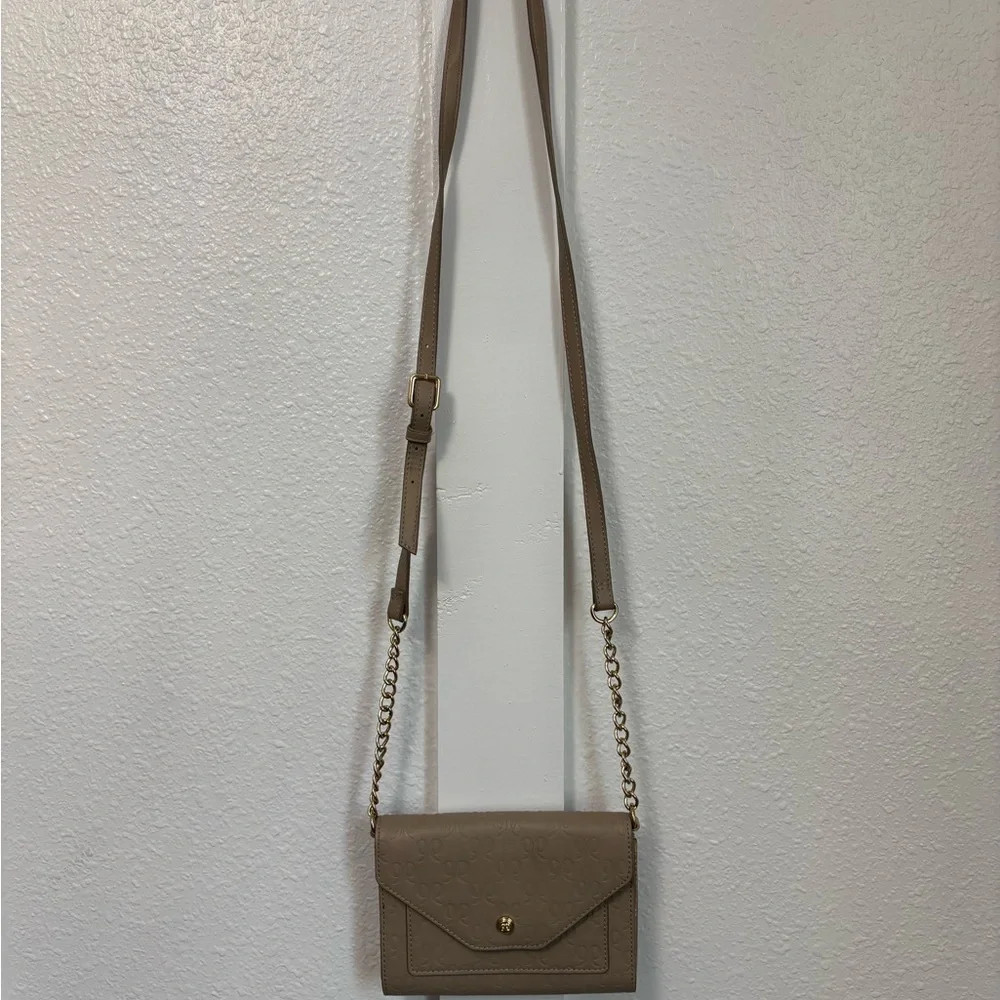 Nine West Metallic Silver and Beige Crossbody Bag